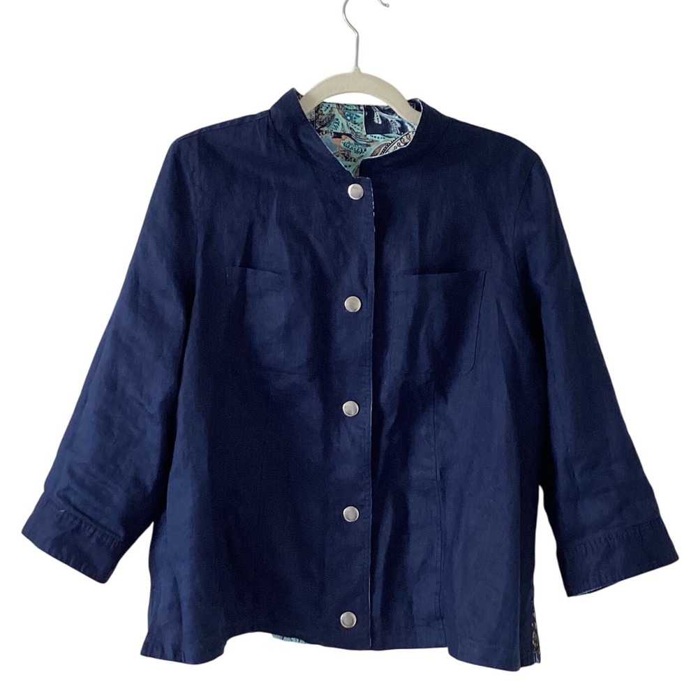 Reversible Jacket Paisley Patchwork Mandarin Coll… - image 4